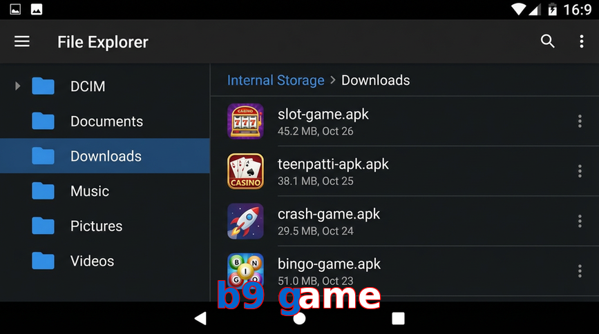 Main screen of B9 Game gameapk page for PK players